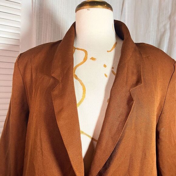 Requirements | Women’s | Jackets | Petite 14 |Vintage Chocolate Brown Light Blaz - Picture 2 of 5